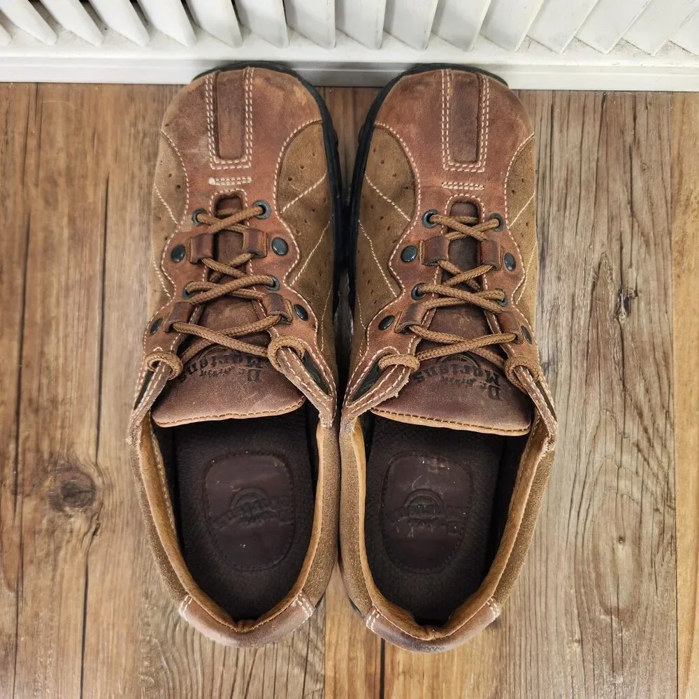 VTG Dr Martens Jim Lace Up Sneakers Mens Size 6 Brown Leather Suede Shoes 8A98